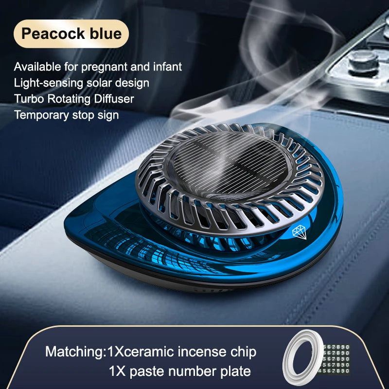 DINPHONE Solar Car Air Freshener Rotary Aroma Diffuser Auto Interior Accessories Essential Oils Diffuse tableandwalllamps