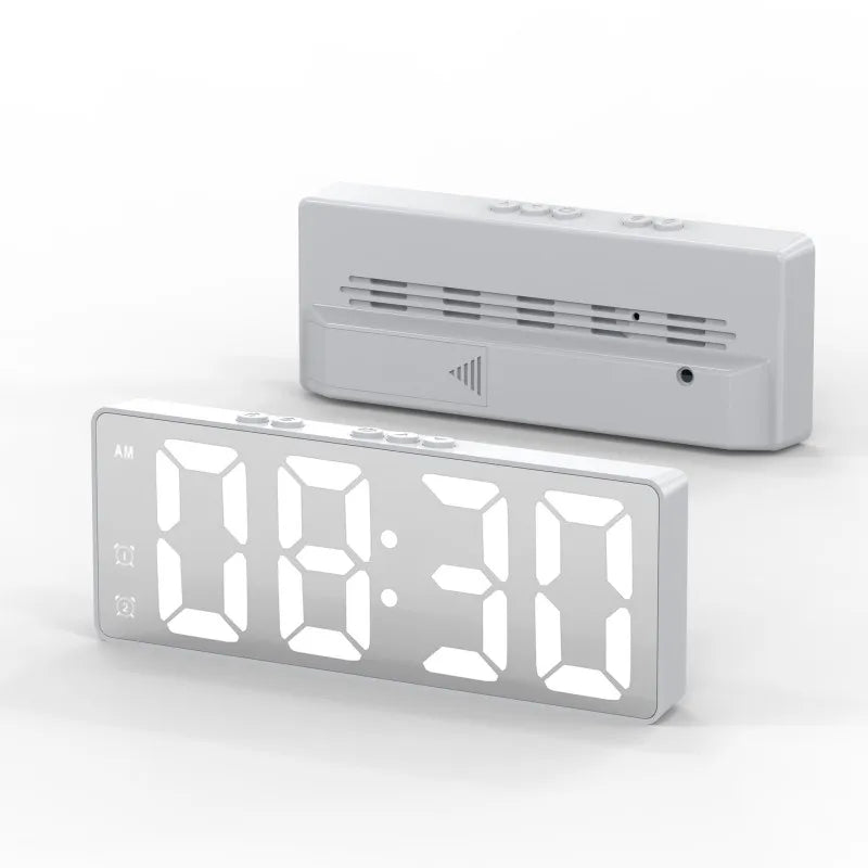 LED Alarm Clock Electronic Student Digital Clock Voice Control Dual Snooze 12/24H Dual Alarms Temperature Mute Table Clock tableandwalllamps