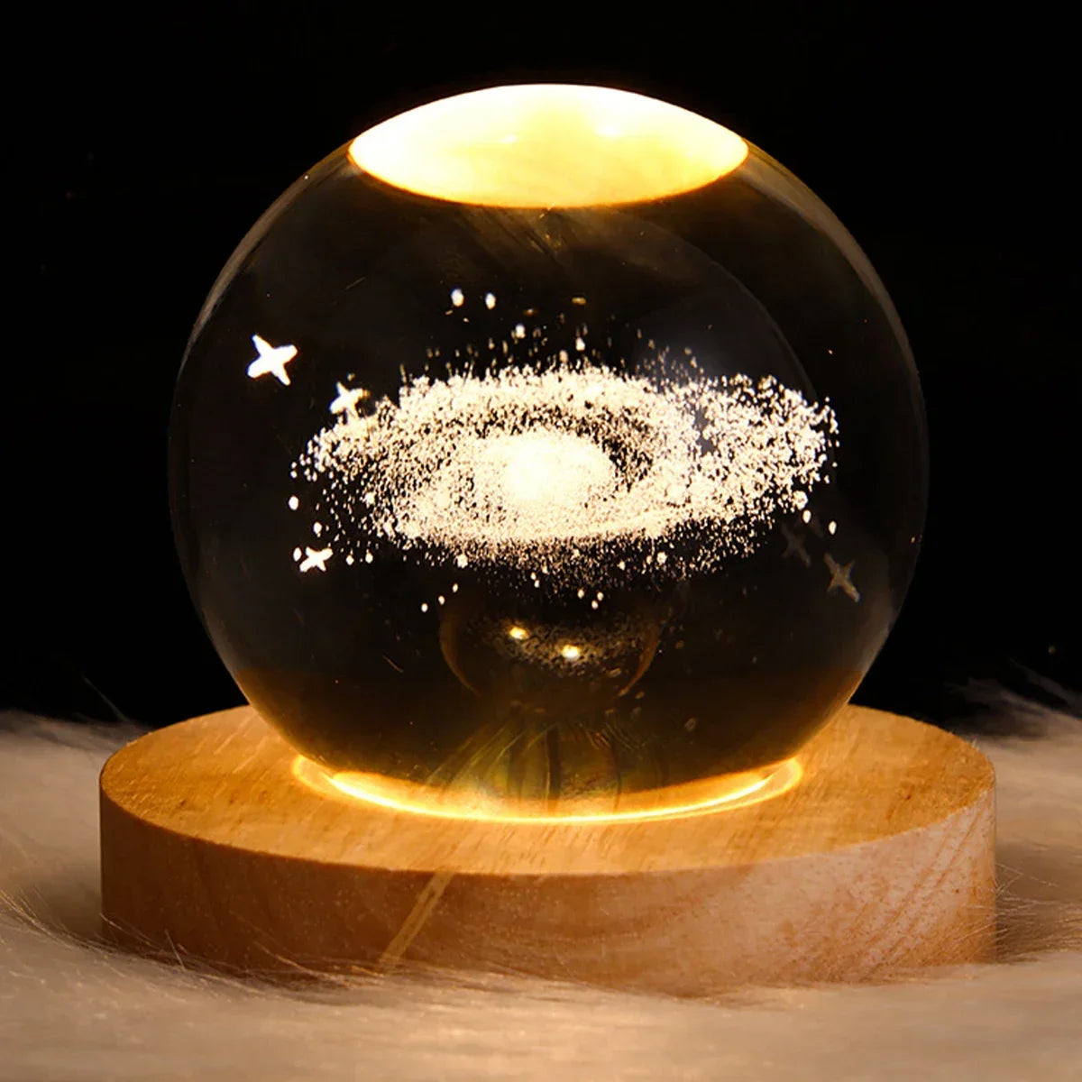 USB LED Night Light, Galaxy Crystal Ball Lamp, 3D Planet Moon Lamp,  night light  moon lamp  bedroom  cute light lamp tableandwalllamps