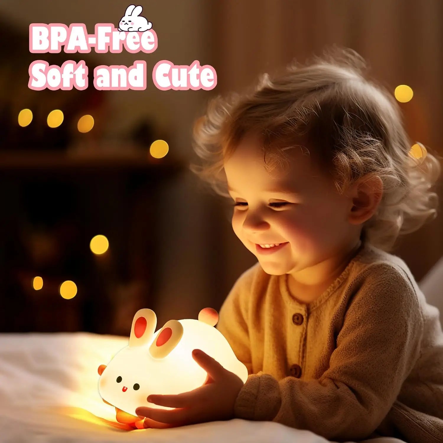 LED Night Lights Cute Rabbit Duck Silicone Lamp USB Rechargeable Desk Light Bedside Decor Kids Baby nightlight Birthday Gift tableandwalllamps