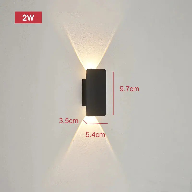 Outdoor Waterproof Wall Lamps Strip Aluminum Wall Lights 18W LED Black Wall Lamp Bedroom Exterior Outdoor Lighting Fixtures tableandwalllamps