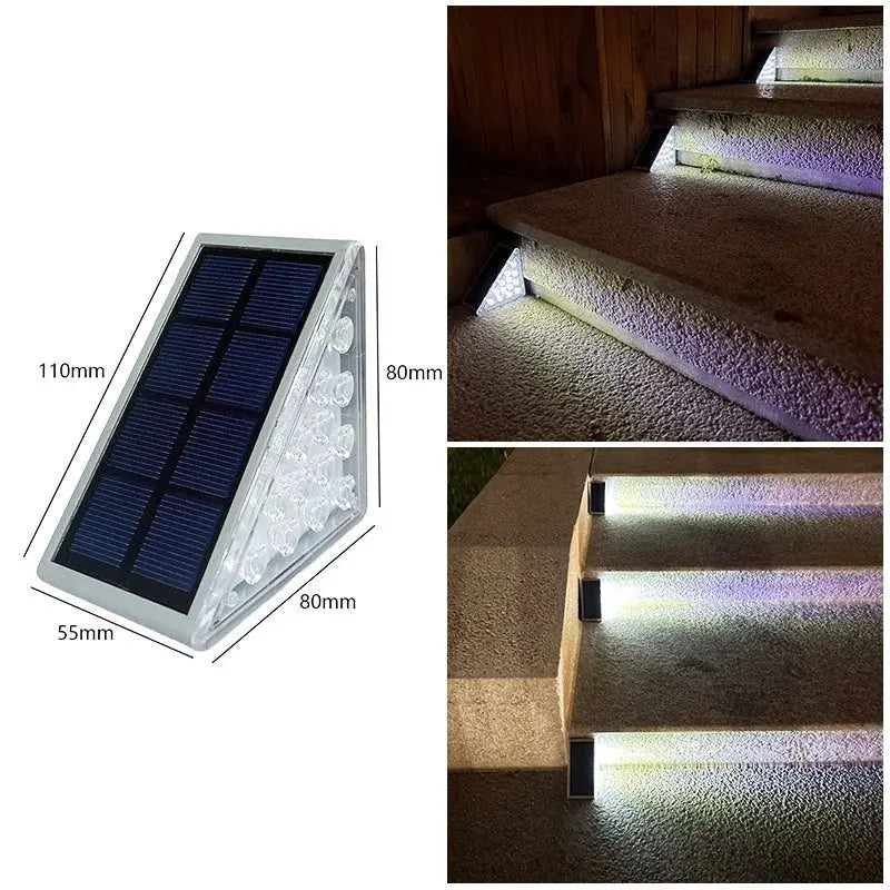 4/2Pack LED Step Lamp Stair Light Outdoor IP67 Waterproof Solar Lights With Lens Anti-theft Design Decor For Garden Deck Path tableandwalllamps