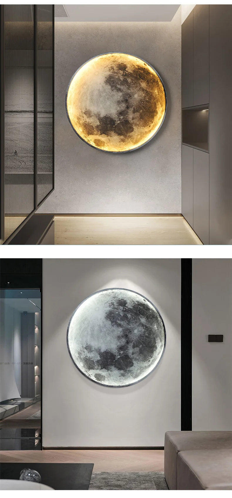 Nordic Art Design LED Moon Wall Lamp Bedroom Bedside Living Room Background  Lights Corridor Mural Courtyard Lighting Decor tableandwalllamps