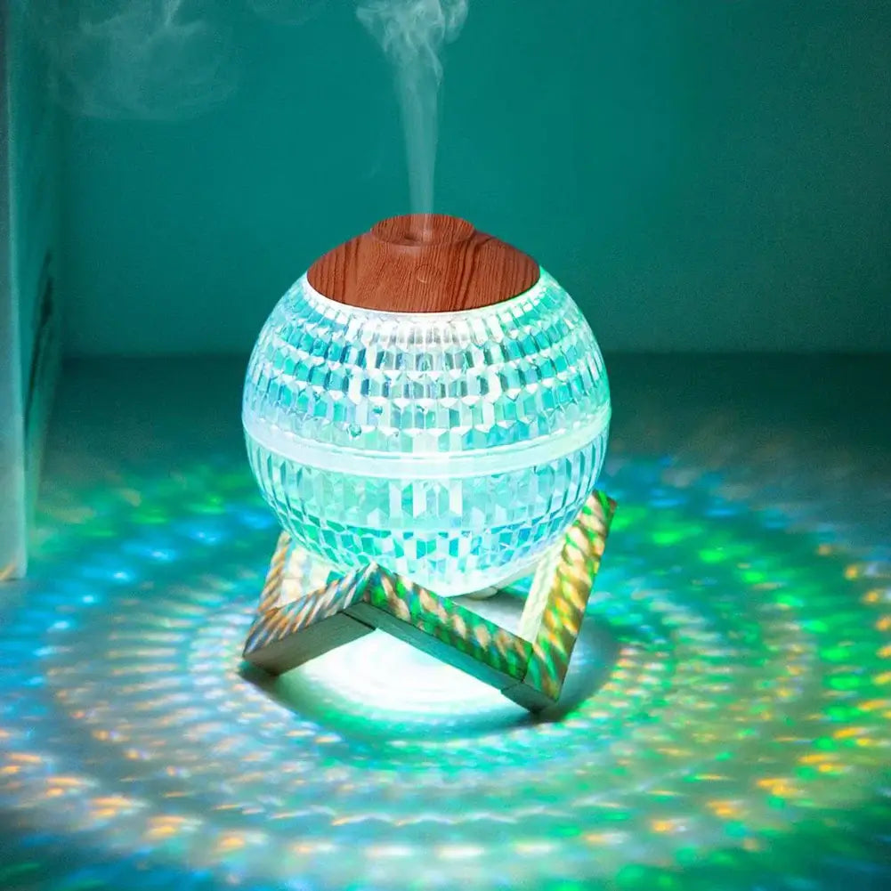 Crystal Ball Essential Oil Diffuser 2.2W 450mA with Colorful Night Light Lasts Up To 6H Type-C Socket for Bedroom/Nursery/Office tableandwalllamps