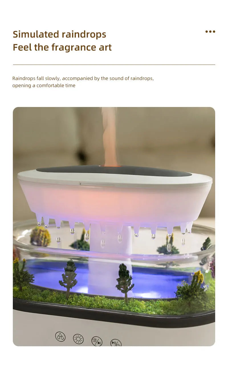 Micro Landscape Raindrop Aromatherapy Diffuser Essential Oil Aromatherapy Diffuser Colorful Gradient Ambient Light Mist Diffuser tableandwalllamps