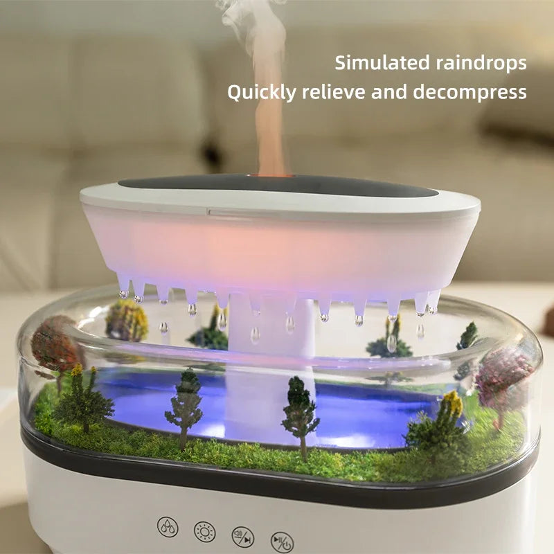 Micro Landscape Raindrop Aromatherapy Diffuser Essential Oil Aromatherapy Diffuser Colorful Gradient Ambient Light Mist Diffuser tableandwalllamps