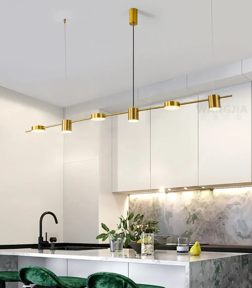 Modern Minimalist Pendant Light LED Strips Hanging Lamp Luxury Chandelier Lighting Fixture for Kitchen Bar Dining Room Table