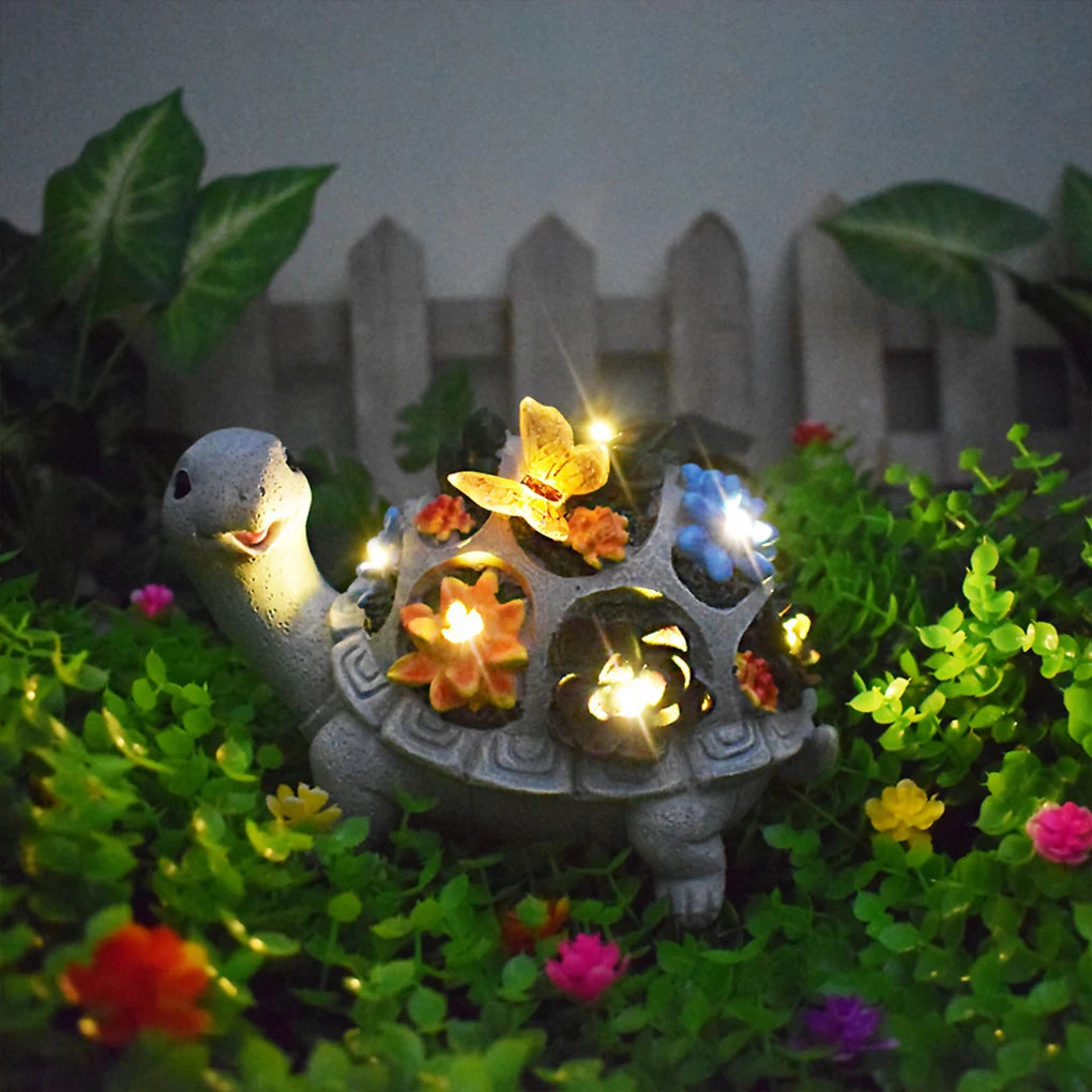 Handicrafts Turtle Garden Ornament With Solar Night Light Outdoor Decor Solar Night Light Ornaments tableandwalllamps