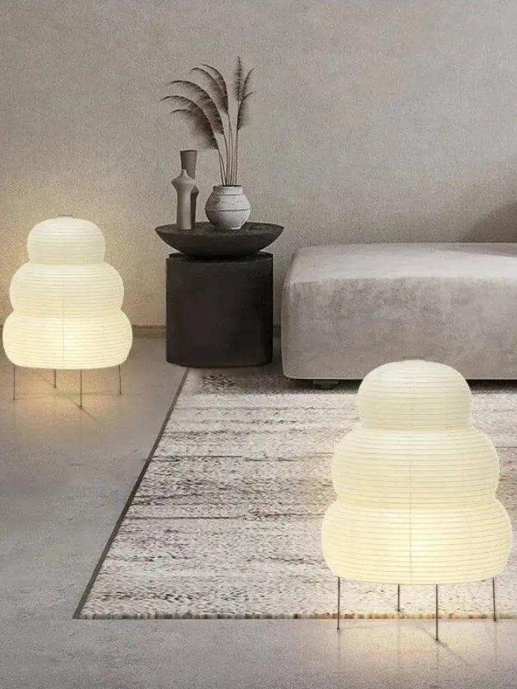 Japanese-style LED Rice Paper Table Lamp, Noguchi Three-tone Light Eye Protection Japanese Lamp, Living Room, Hotel Bedroom, Bed tableandwalllamps