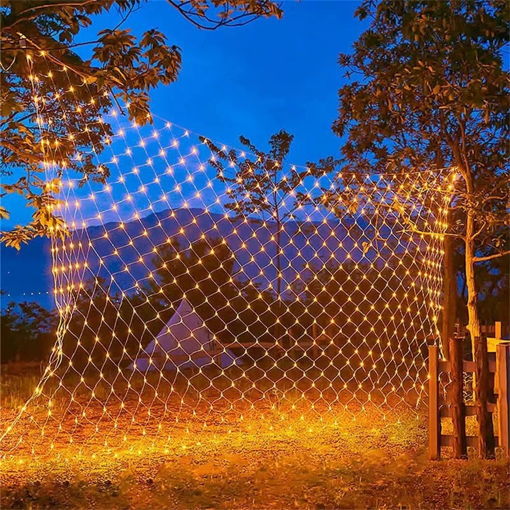 Net Mesh Led Lights 3M/6M/12M LED String Christmas Fairy Curtain Garland Outdoor Waterproof For Party Garden Wedding Decoration tableandwalllamps