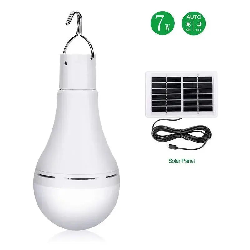 7W Solar Light Waterproof USB Charged Hanging Emergency Sunlight Powered Lamp Outdoor Indoor House Solar Bulb Light Solar Panels tableandwalllamps