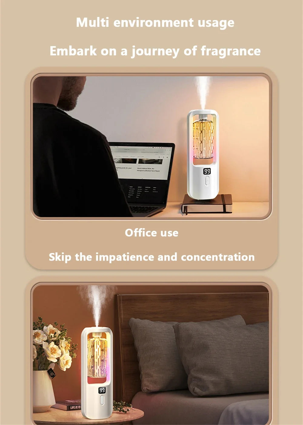 Aroma Diffuser Humidifier Fragrance Essential Oil Aromatherapy Machine Air Freshener Hotel Bedroom Toilet Bathroom Deodorization tableandwalllamps