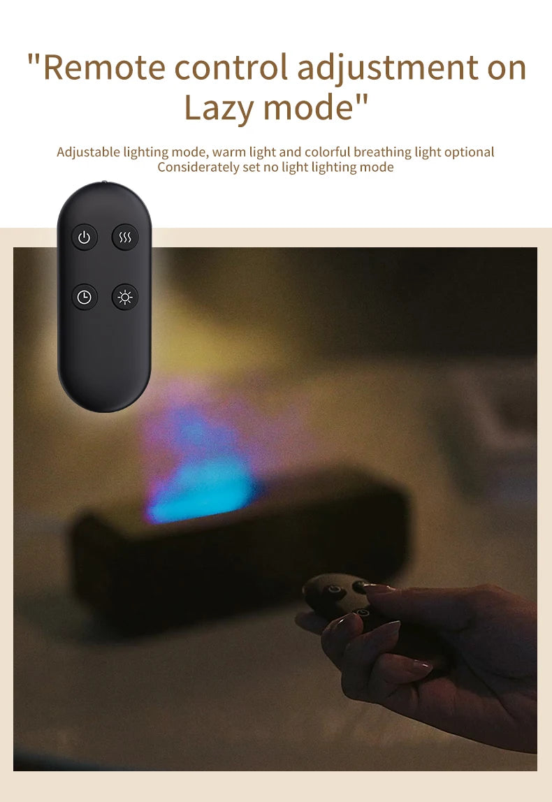 New Simulated Flame Aromatherapy Machine Remote Control 7-Color Lighting Timing Mute Humidification Household Perfume Dilator tableandwalllamps