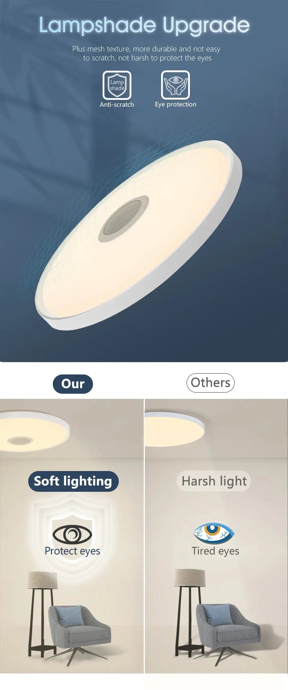 Modern Ceiling Light Tuya Smart Light 220V Music Light Dimmable Remote Control Home Lighting For Bedrooms And Living Rooms tableandwalllamps