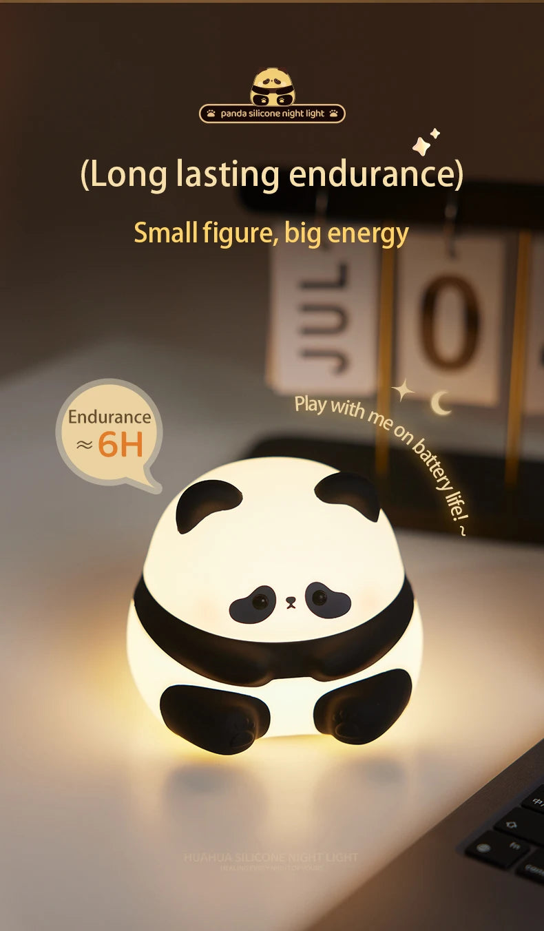 Panda Night Light, Touch Activated LED Desk Lamp, Cute Cartoon Baby Night Lamp for Kids Bedroom, Soft LED Nightlight for Kids tableandwalllamps