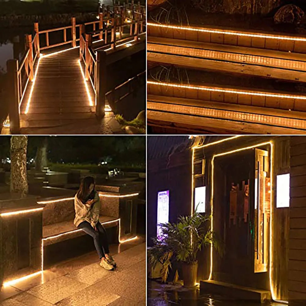 Outdoor Solar LED Strip Light Strip With IP65 Waterproof 5M Light Strip Suitable for Outdoor Courtyard Decoration LED Lights tableandwalllamps