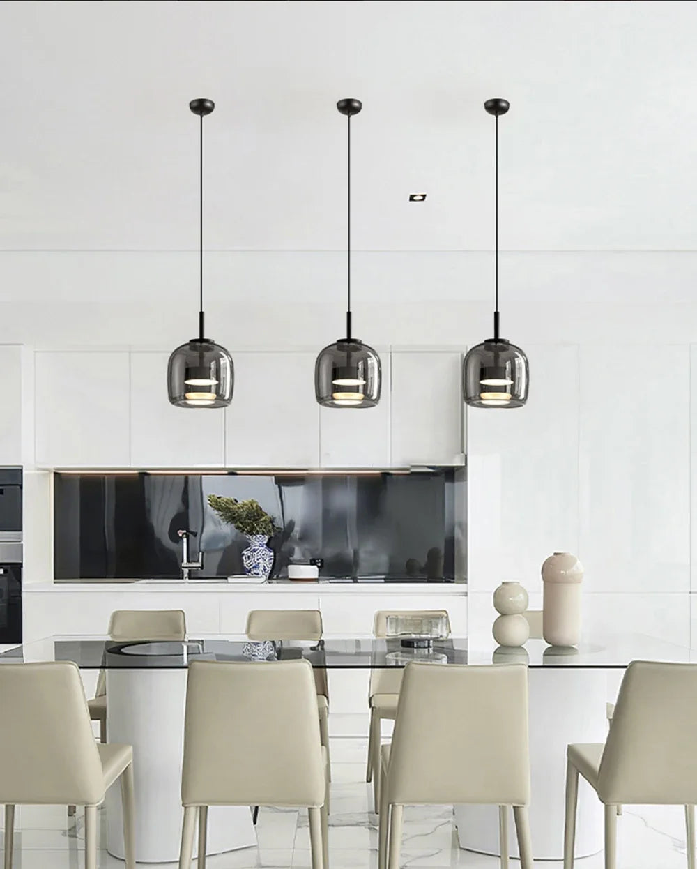 Modern Glass Led Pendant Light Nordic Suspension Dining Room Chandelier For Restaurant Kitchen Bedroom Bedside Hanging Lamp