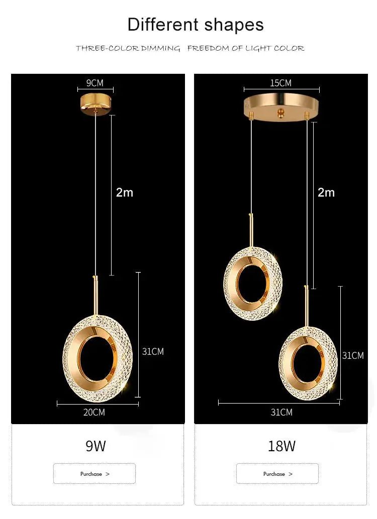 Nordic Ring LED Pendant Lights Indoor Hanging Lamp Room Decor For Bedside Bedroom Living Room Modern Pendant Lamp tableandwalllamps