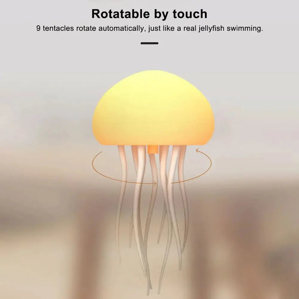 Cartoon Dancing Jellyfish Night Light RGB Gradient Cute Jellyfish Bedside Lamp Voice Control Type-C Charging LED Night Lamp tableandwalllamps