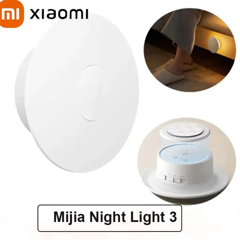 New Xiaomi Mi Home Night Light 3 Adjustable Brightness Infrared Intelligent Human Light Sensor Magnetic Base Bedroom Night Light tableandwalllamps