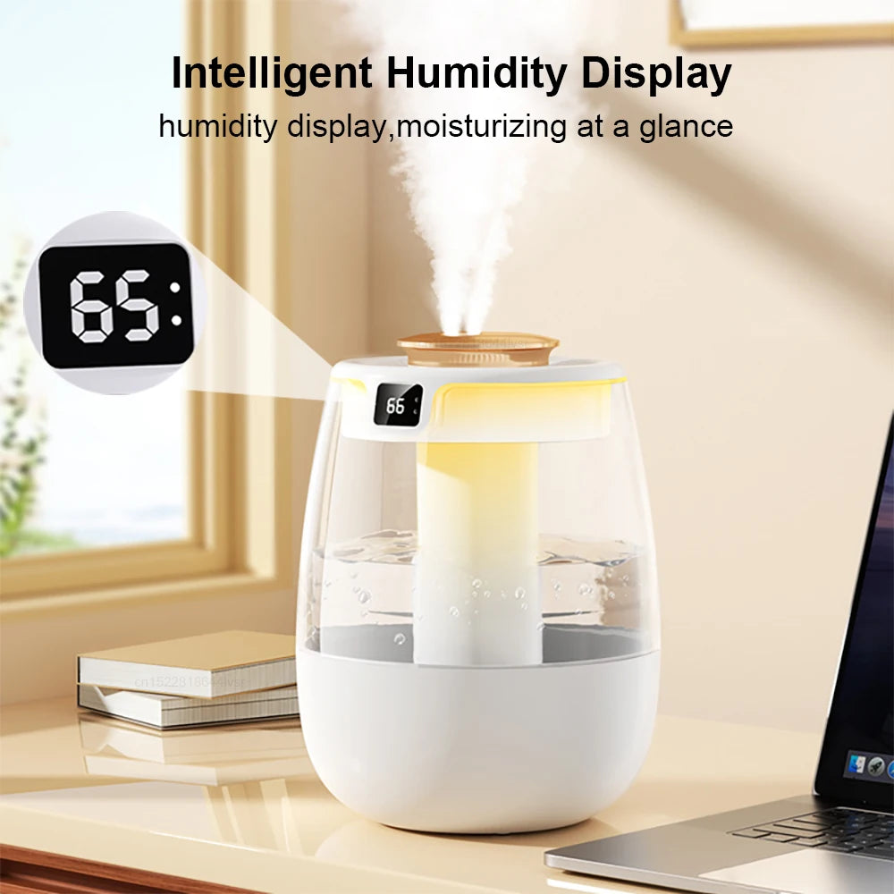 Air Humidifier 1300ML Aroma Humidifier Double Spray Port Essential Oil Diffuser USB Water Humidifier with Light for Home Office tableandwalllamps