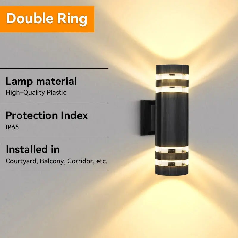 E27 Outdoor Wall Lights Up Down LED Sconce IP65 Waterproof Exterior Wall Sconce for Porch Front Door Lighting Outside Wall Lamp tableandwalllamps