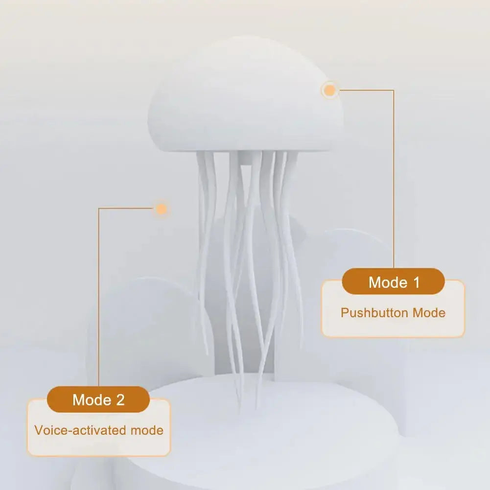 Cartoon Dancing Jellyfish Night Light RGB Gradient Cute Jellyfish Bedside Lamp Voice Control Type-C Charging LED Night Lamp tableandwalllamps