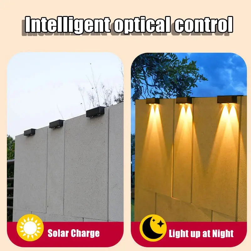 1/2/4/6 Pcs Outdoor Solar Wall Light Waterproof Fence Lamp Ultra Strong Spotlight Illumination for Garden Fence or Exterior Wall tableandwalllamps