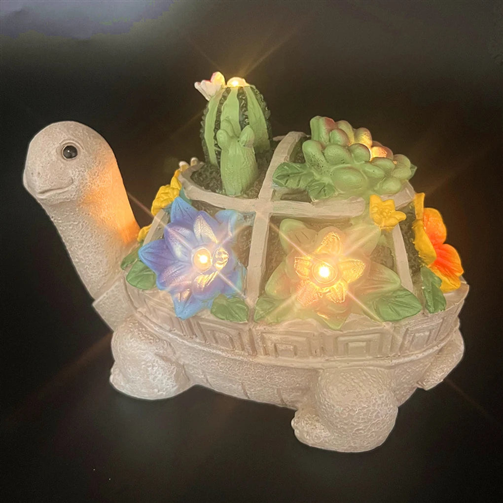 Handicrafts Turtle Garden Ornament With Solar Night Light Outdoor Decor Solar Night Light Ornaments tableandwalllamps