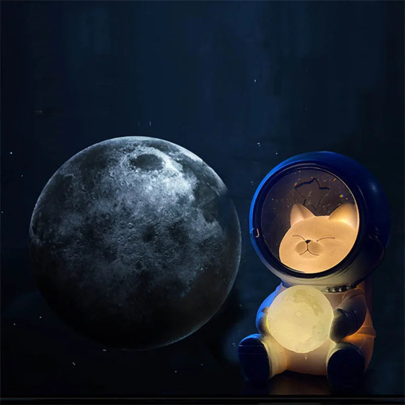 Night Lamp New Usb Charging Led Lamp Nursery Moon Animal Astronaut Cat Dog Table Decoration Baby Childrens Toy Birthday Gift tableandwalllamps