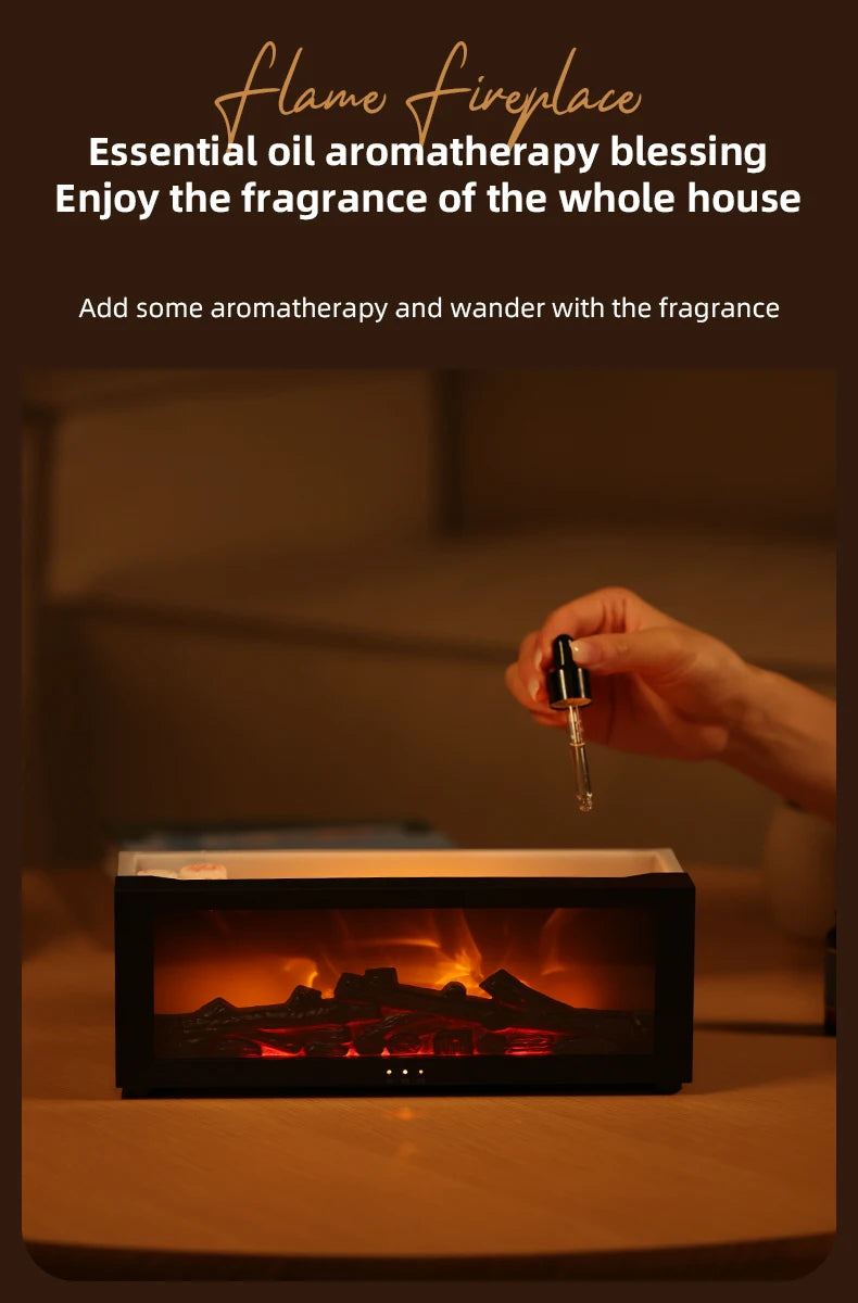 Fireplace Aroma Diffuser Colorful Flame Air Humidifier with Timer Remote and Waterless Auto Off for Home Office Birthday Gifts tableandwalllamps