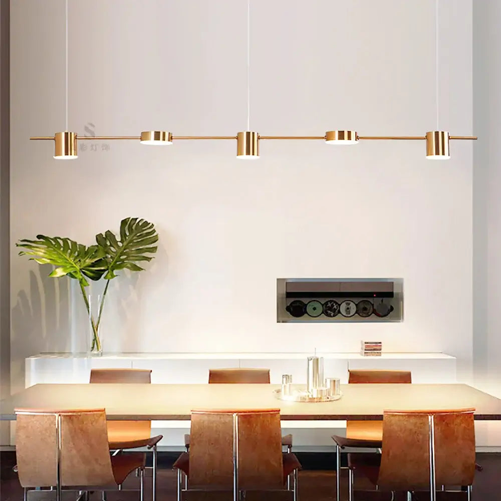 Modern Minimalist Pendant Light LED Strips Hanging Lamp Luxury Chandelier Lighting Fixture for Kitchen Bar Dining Room Table