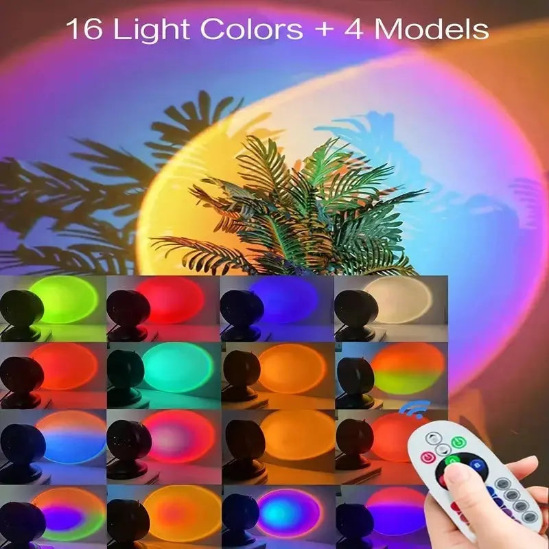 1pc-The new sunset light comes with earbuds and remote control in 16 colors Customized version tableandwalllamps