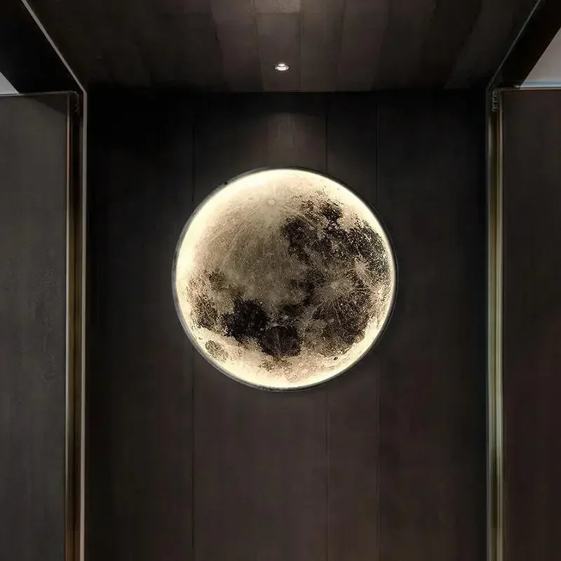 Nordic Art Design LED Moon Wall Lamp Bedroom Bedside Living Room Background  Lights Corridor Mural Courtyard Lighting Decor tableandwalllamps