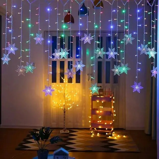 Christmas Lights Solar Moon Star LED String Lights Decoration for Home outdoor Wedding Led Curtain Lamp Holiday Decor tableandwalllamps