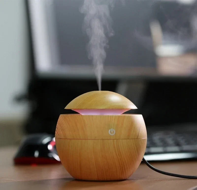 200ml USB Aroma Essential Oil Diffuser Ultrasonic Mini Humidifier Air Purifier 7 Color Change LED Night Light for Office Home tableandwalllamps