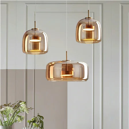 Modern Glass Led Pendant Light Nordic Suspension Dining Room Chandelier For Restaurant Kitchen Bedroom Bedside Hanging Lamp