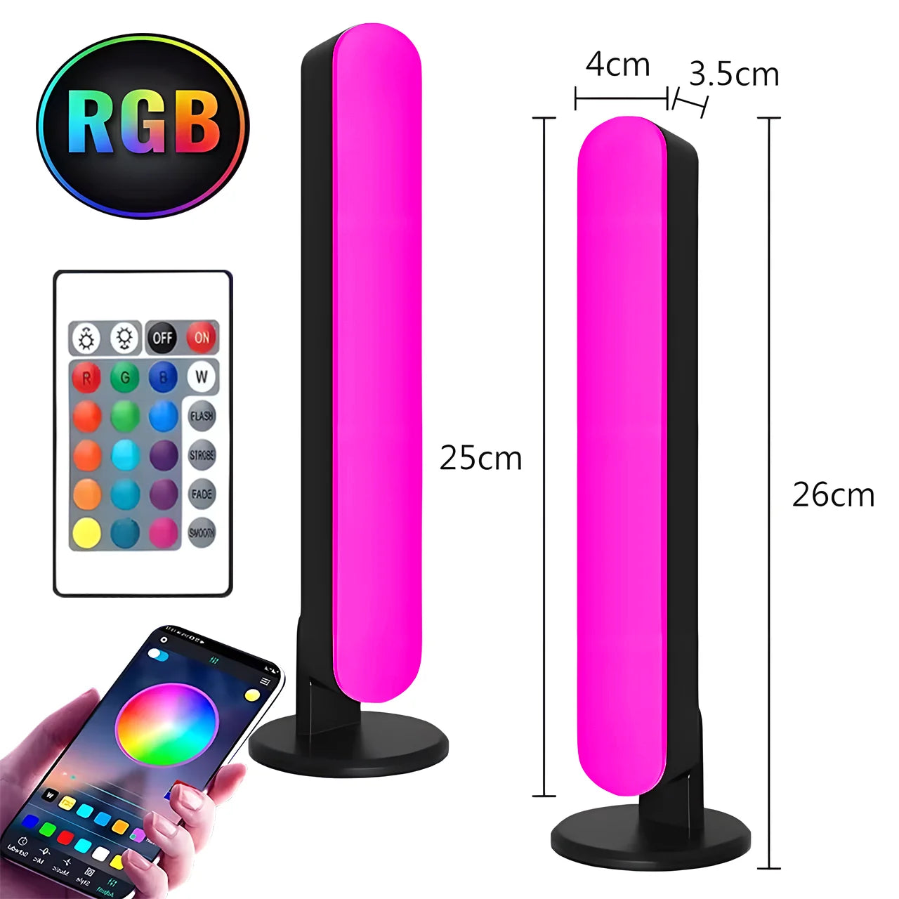 2PCS LED Pickup Light RGB Smart APP Control Symphony Lamp Bar Music Rhythm TV Ambient Light Gaming Room Table Night Light tableandwalllamps