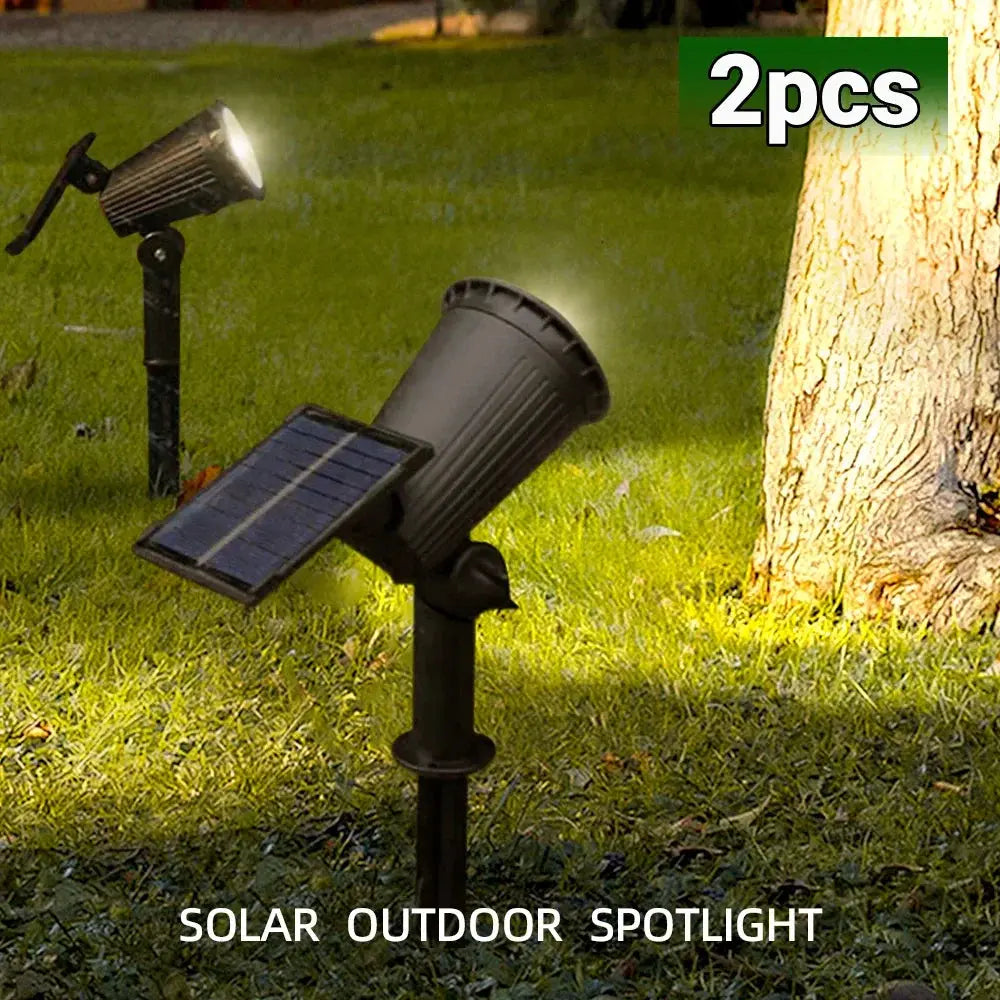 9 LED Solar Spot Lights IP65 Waterproof Outdoor RGB Solar Landscape Lights Brightness Adjustable for Garden Yard Palm Trees tableandwalllamps