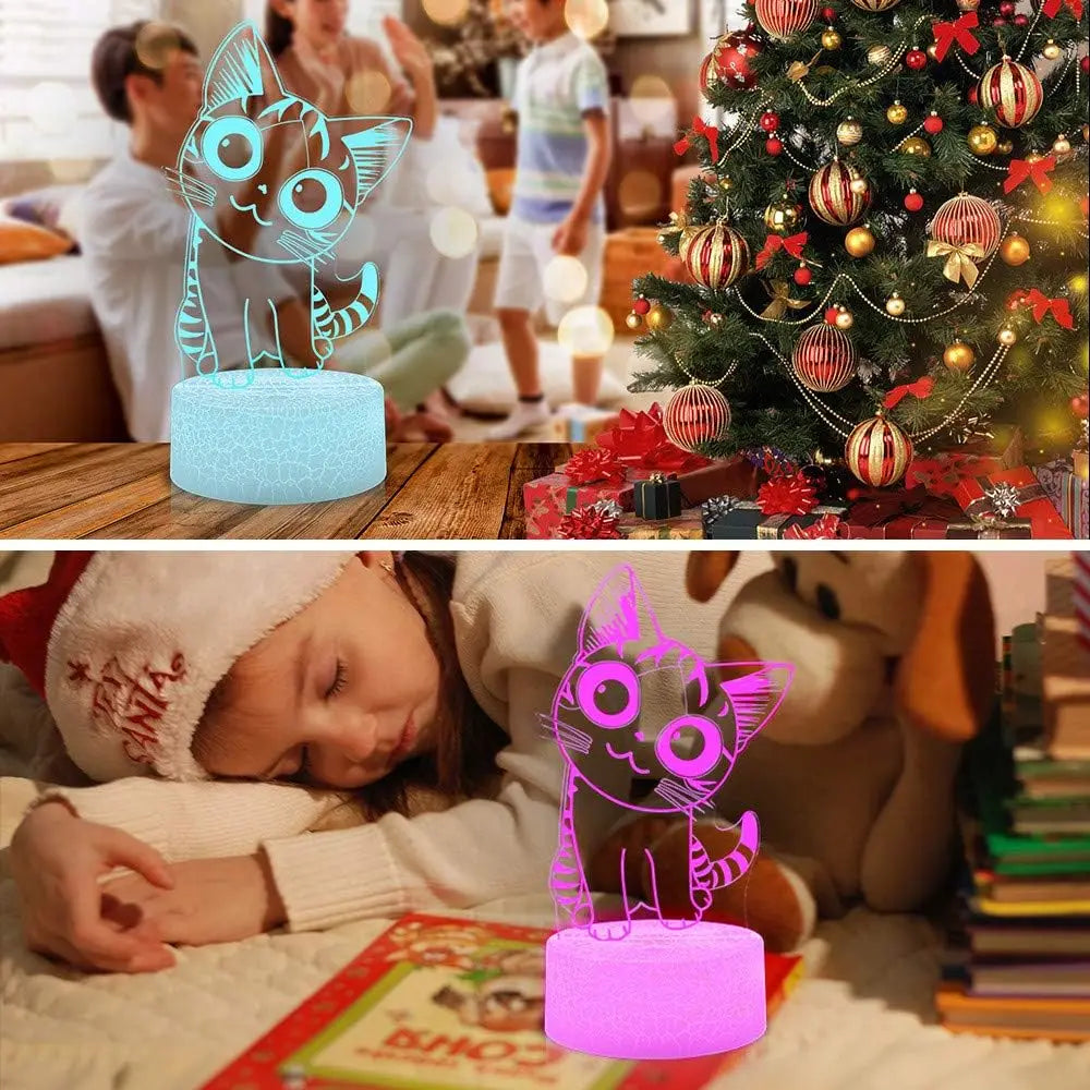 Cat Funny  3D Led Room Decor For Boys Birthday Christmas Gifts Kids Toys tableandwalllamps