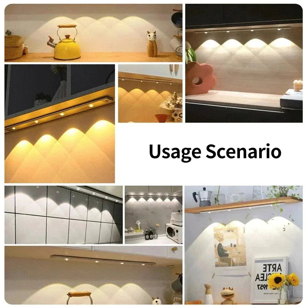 LED Bar Light Motion Sensor USB Rechargeable Cabinet Light For Kitchen Bedroom Wardrobe Lighting 20/30/40/50cm Cabinet Light tableandwalllamps