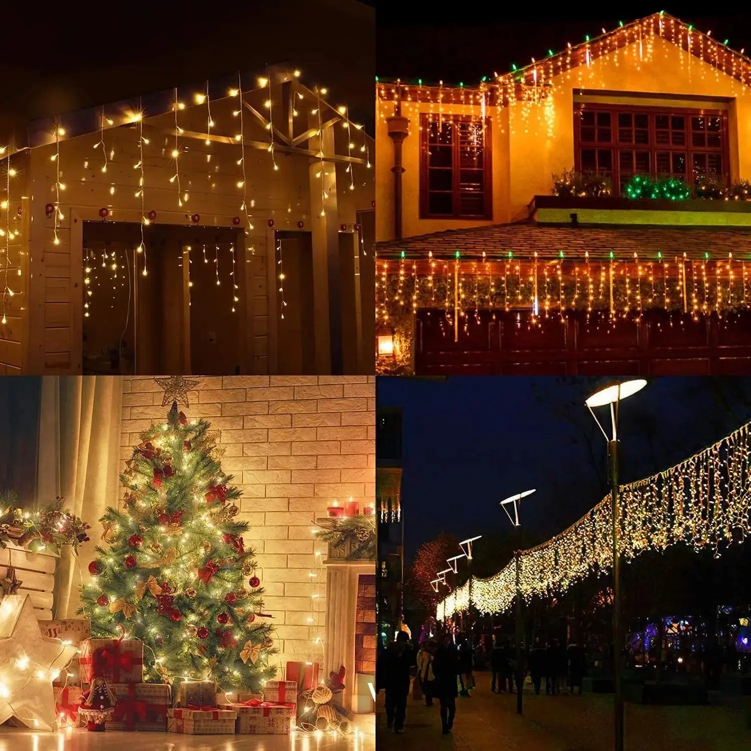 Solar Outdoor Light Garland Christmas Decorations 2023 Street Garland 8 Modes Festoon Led Light String with Remote Control tableandwalllamps