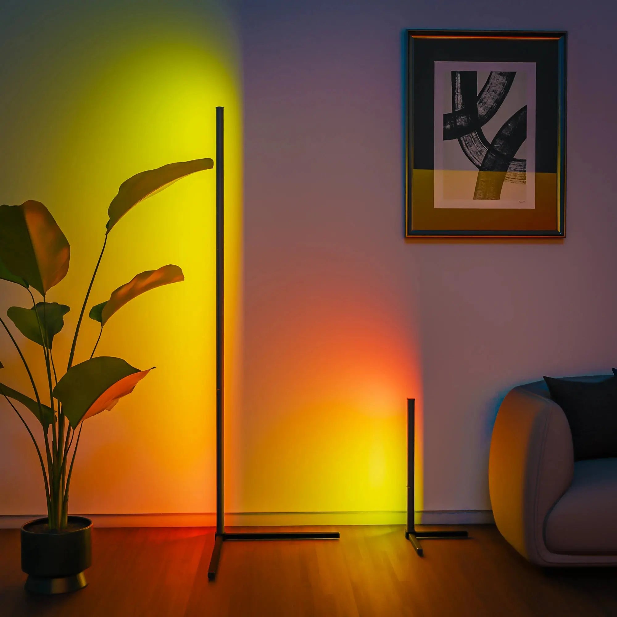 Smart RGB Dream Color Floor Lamp with Music Sync Modern 16 Million Color Changing Standing Mood Light with APP & Remote Control tableandwalllamps