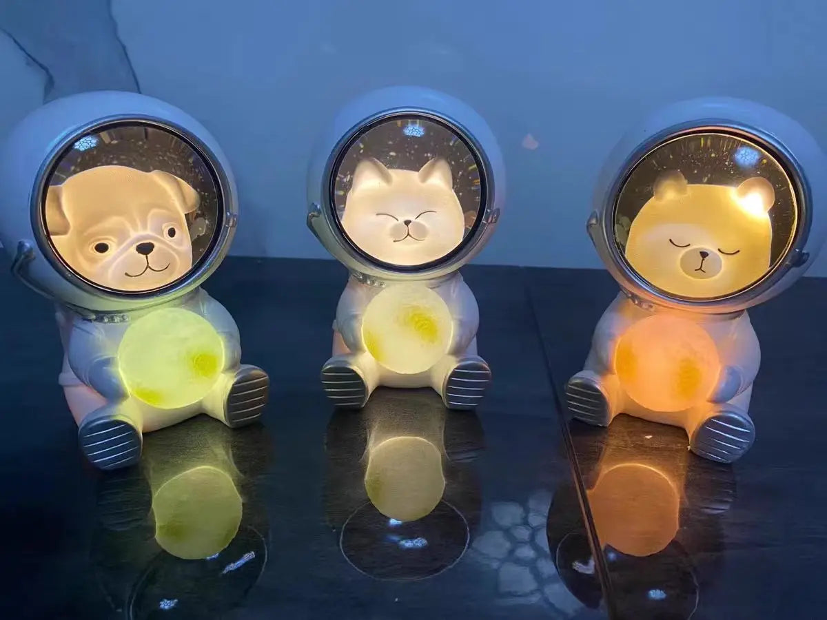 Night Lamp New Usb Charging Led Lamp Nursery Moon Animal Astronaut Cat Dog Table Decoration Baby Childrens Toy Birthday Gift tableandwalllamps