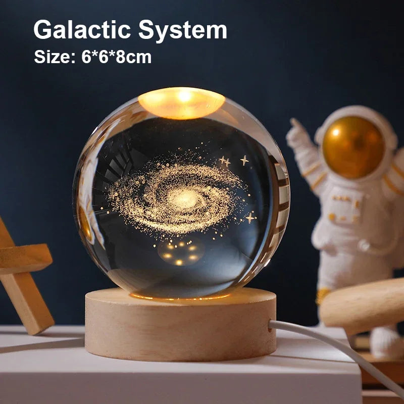 Christmas NEW LED Night Light Milky Way Galaxy Solar System Crystal Ball Children  Lamp Bedroom Ambient Light Creative Gift tableandwalllamps