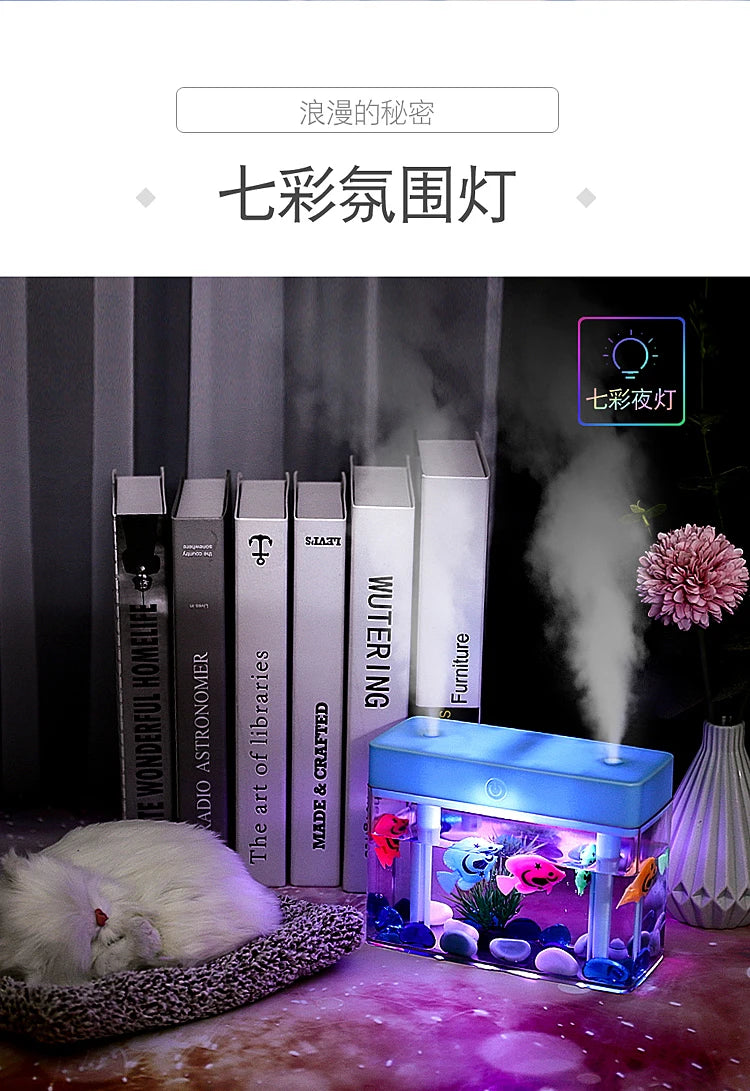 USB Humidifier Dual Nozzle Essential Oil Diffuser Large Mist Volume Silent Ultrasonic Air Purifier Desktop Aromatherapy Machine tableandwalllamps