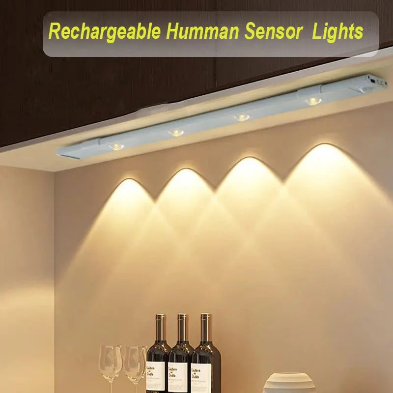 LED Bar Light Motion Sensor USB Rechargeable Cabinet Light For Kitchen Bedroom Wardrobe Lighting 20/30/40/50cm Cabinet Light tableandwalllamps