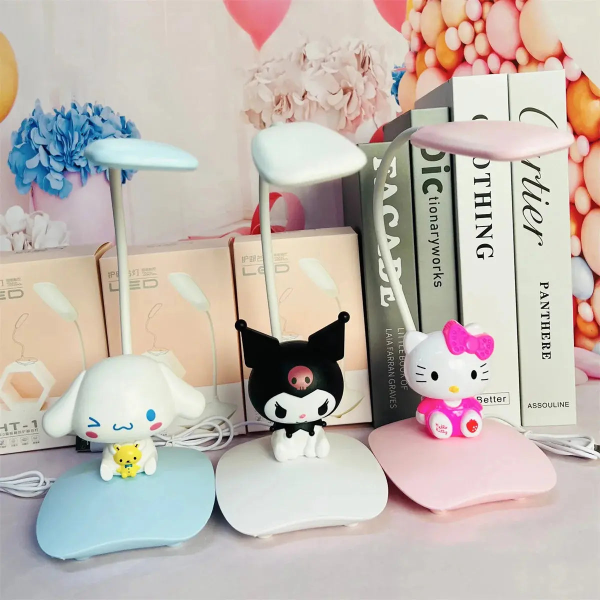 Sanrio Hellokitty Usb Night Light My Melody Kawaii Cartoon Bedroom Table Lamp Learning Eye Protection Lamp Ornament Cute Gift tableandwalllamps