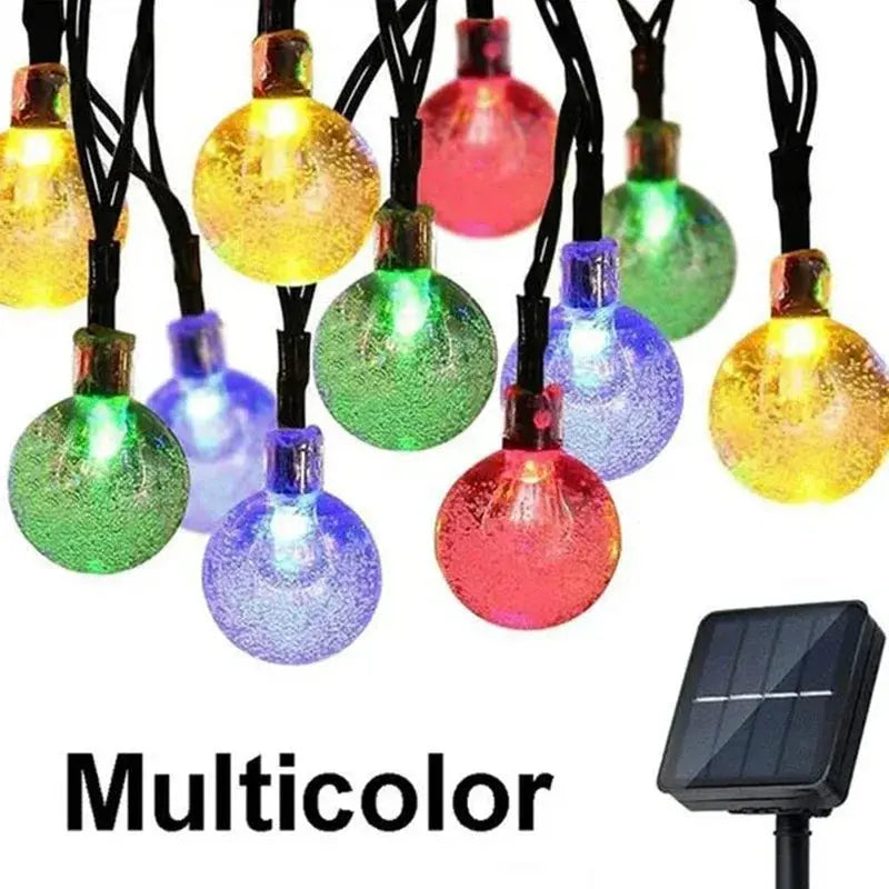 Solar String Lights Outdoor Crystal Fairy Light Chritmas Garland 8 Modes Waterproof Patio Light for Garden Party Decor tableandwalllamps