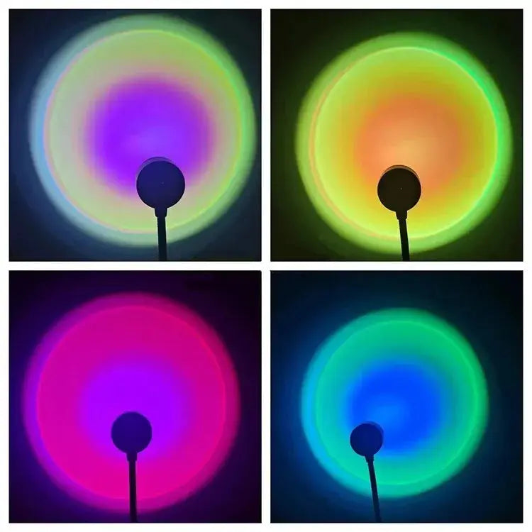 1x USB Sunset Lamp LED Rainbow Neon Night Light Projector Photography Wall Atmosphere Lighting for Bedroom Home Room Decor Gift tableandwalllamps